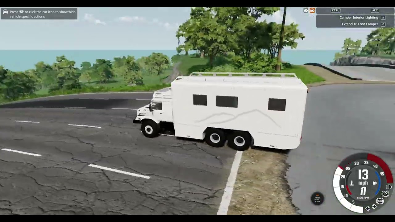 Destruição de carros vs Rodovia em declive BEAMNG.DRIVE