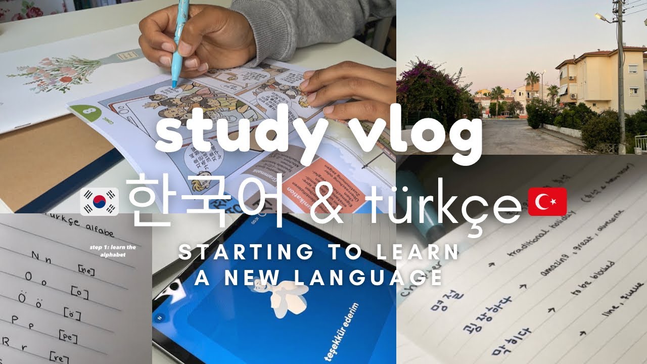 Chill language study vlog | Korean & starting to learn Turkish