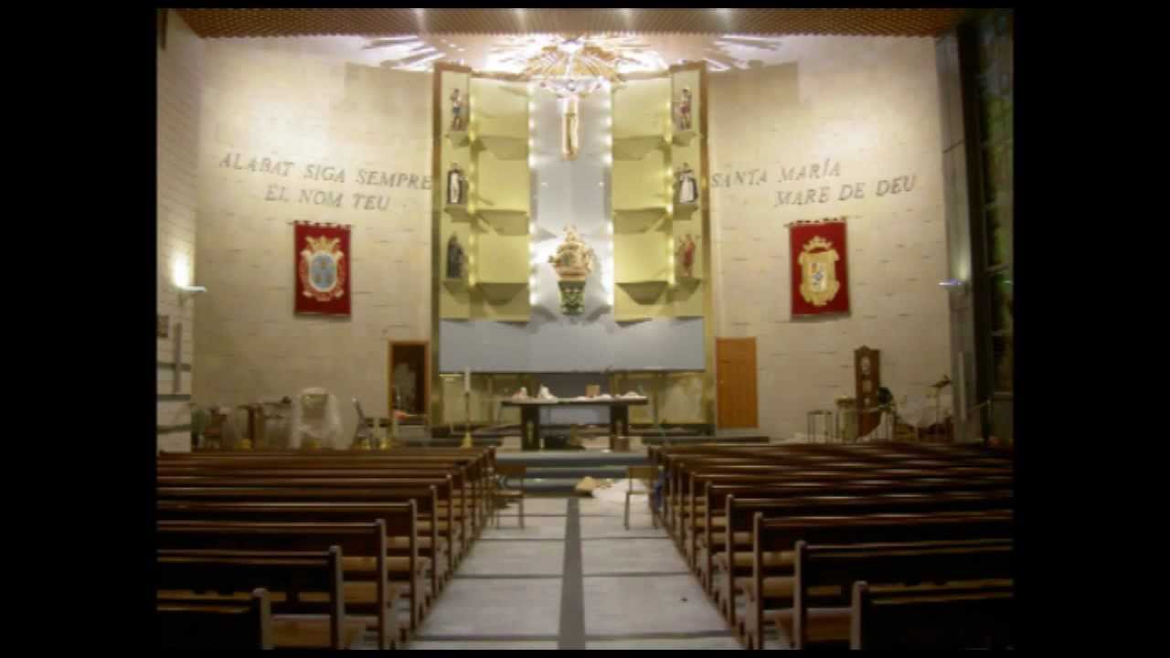 Construcción y decoración del altar mayor de la parroquia Santa Maria del monte Vedat
