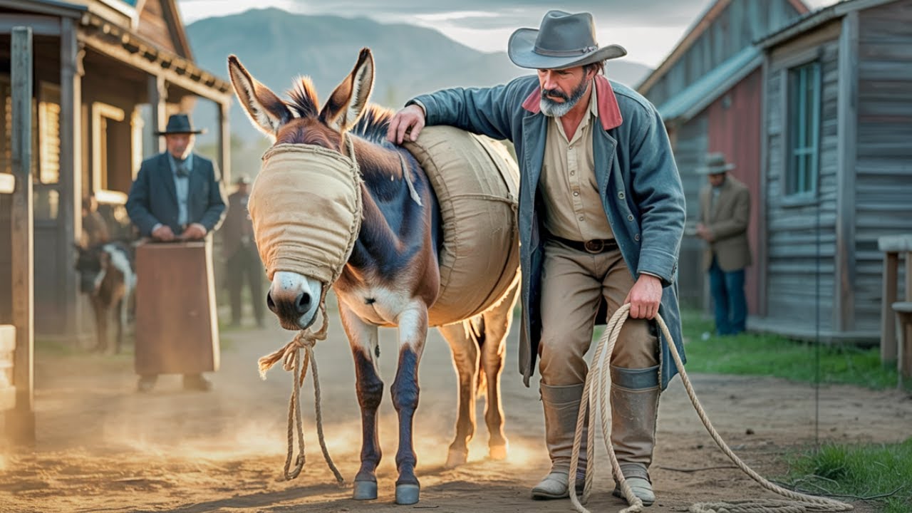 A Poor Cowboy Paid $2 For A Starving Donkey With A Sack On Its Head At Auction…