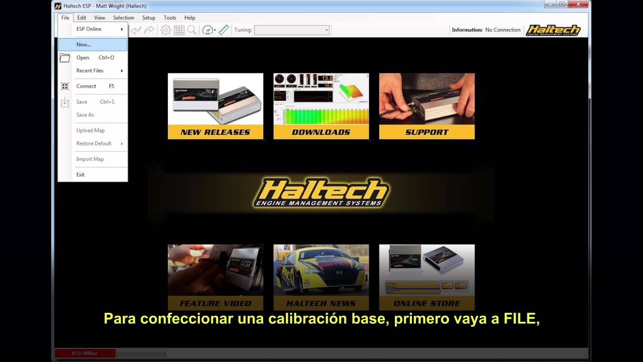 Computadora Haltech Elite – creación de diagramas de conexión y ubicación de entradas y salidas