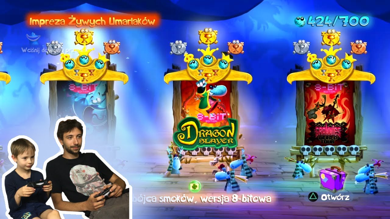 Rayman Legends - Oczy węża, Zabójca smoków, Światowe tournee babuniek [wersja 8-bitowa]
