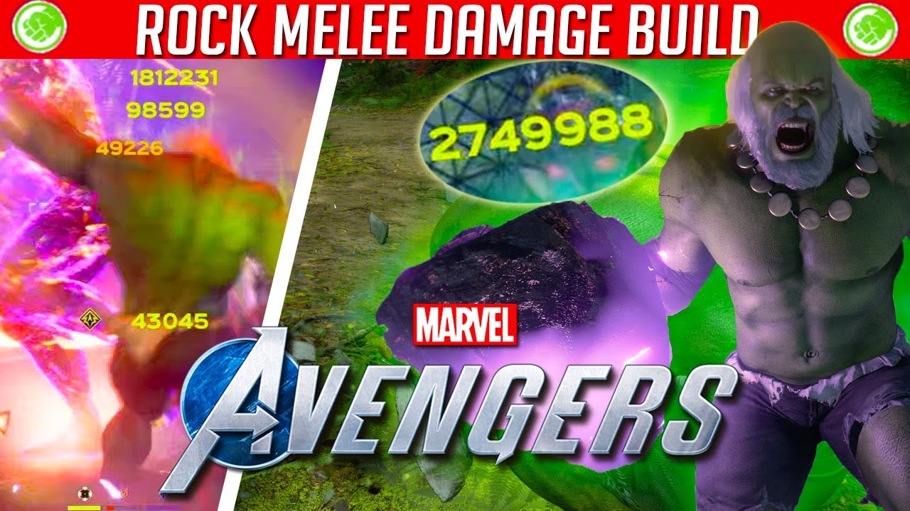 Marvel's Avengers | 2 MILLION DMG WITH 1 HIT !!! - MAX POWER 175 HULK ROCK MELEE BUILD !!!