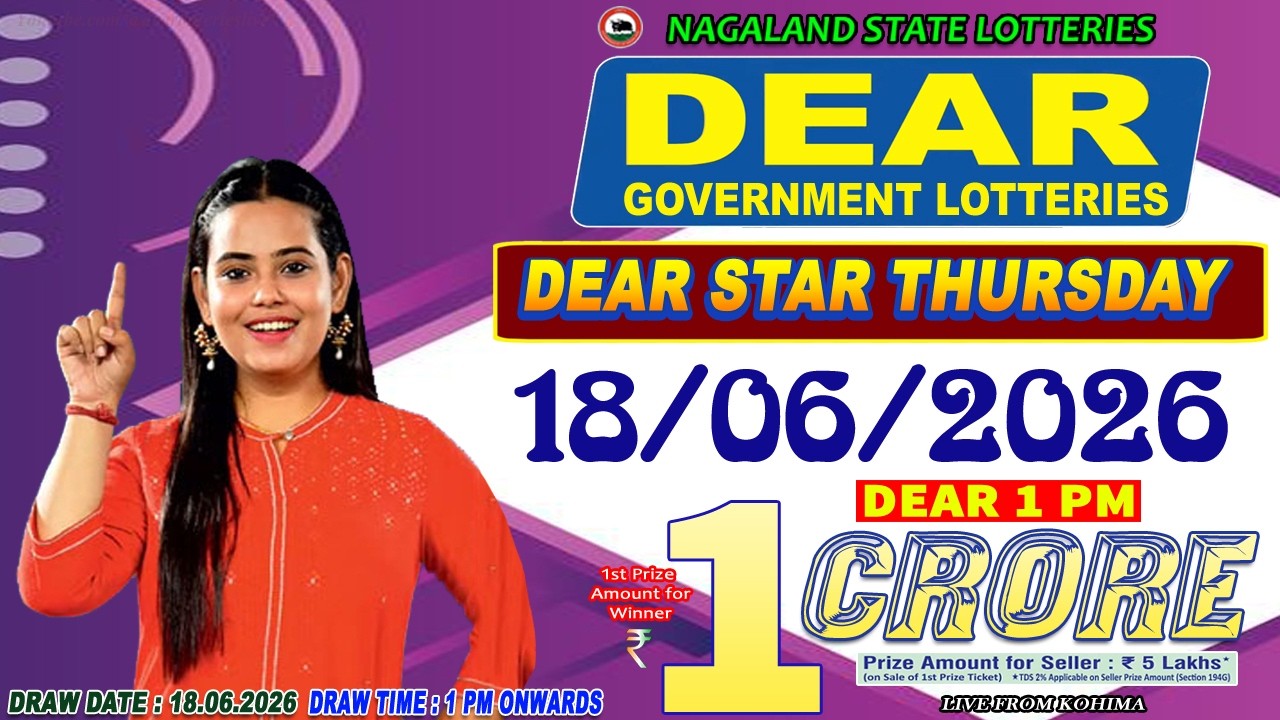 LOTTERY LIVE DEAR 1 PM 18.06.2026 NAGALAND STATE LOTTERY LIVE DEAR LOTTERY LIVE LOTTERY SAMBAD LIVE