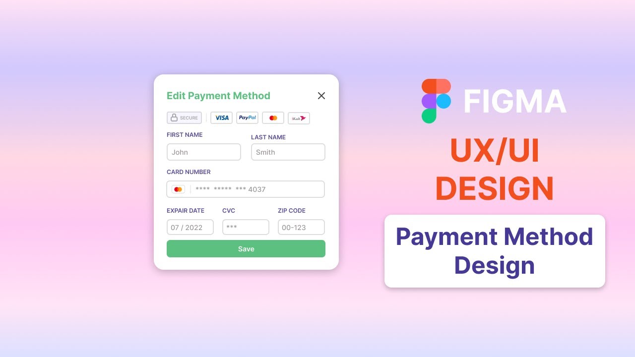 Figma UI Design Tutorials: How to make a modern app Payment system