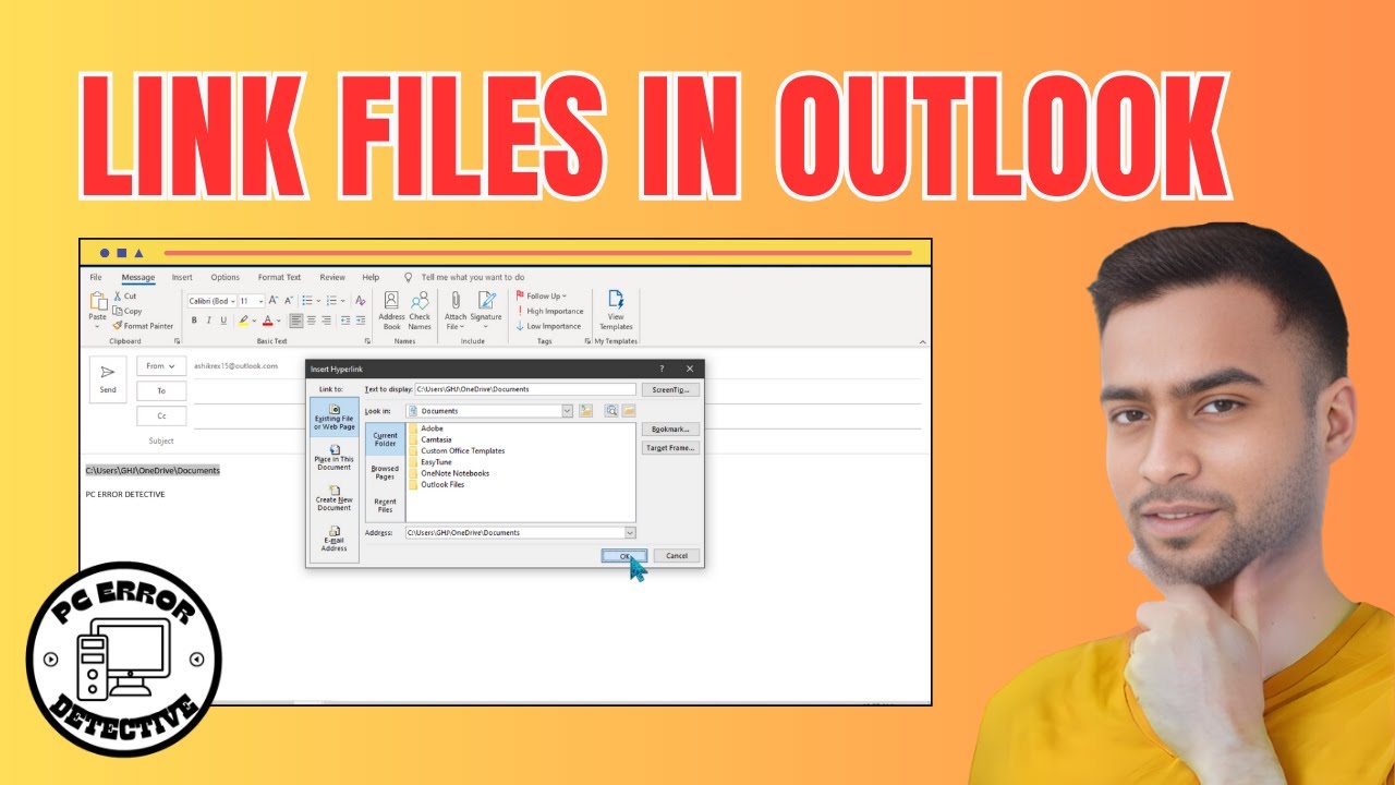 Как связать файл или папку в Outlook | Оптимизируйте свой рабочий процесс