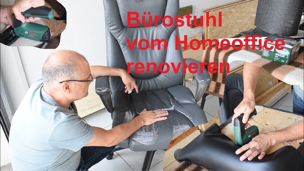 Ich renoviere meinen Bürostuhl, der im Homeoffice gelitten hat.