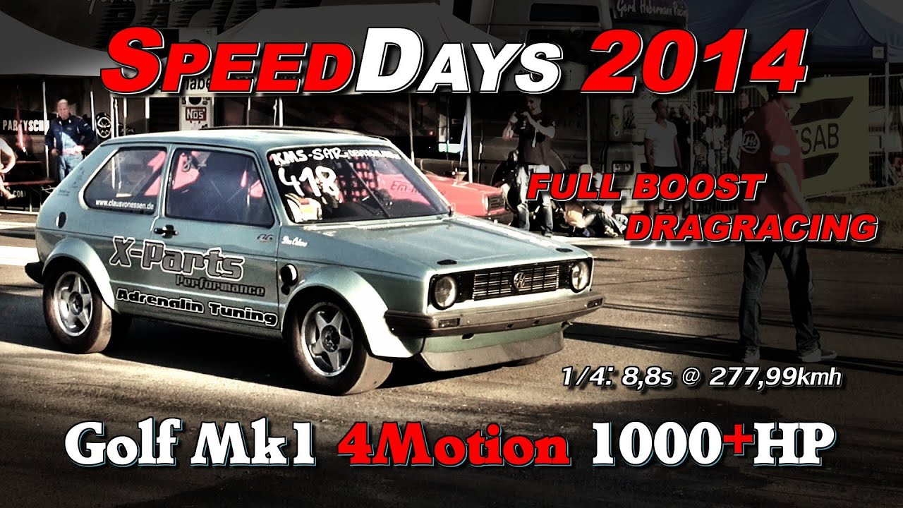 16Vampir Golf Mk1 AWD 1151HP 8,8s @ 278kmh Alkersleben 2014