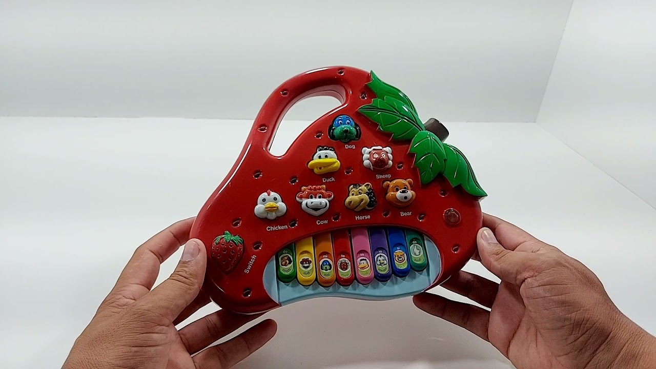 Teclado Piano Musical Infantil Morango Fazenda Animais