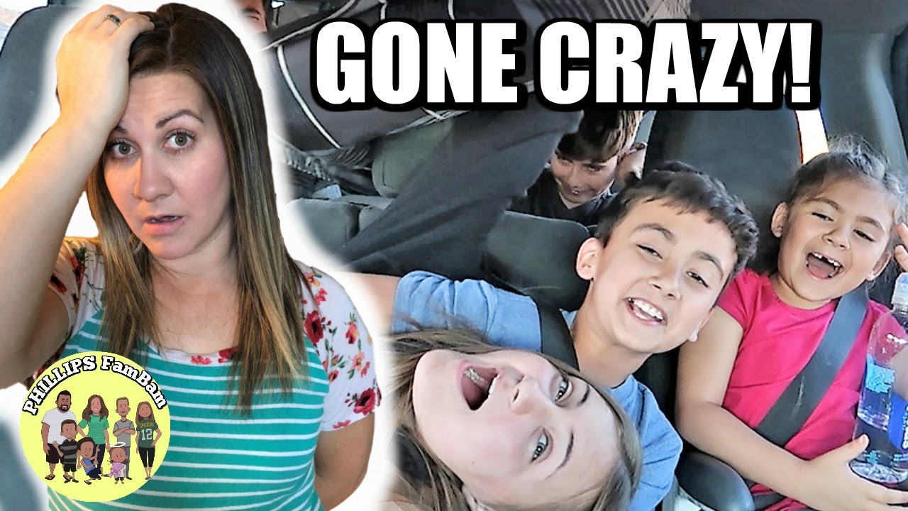 KIDS GOING CRAZY ON THE DRIVE HOME FROM OUR LARGE FAMILY ROAD TRIP | PHILLIPS FamBam Vlogs