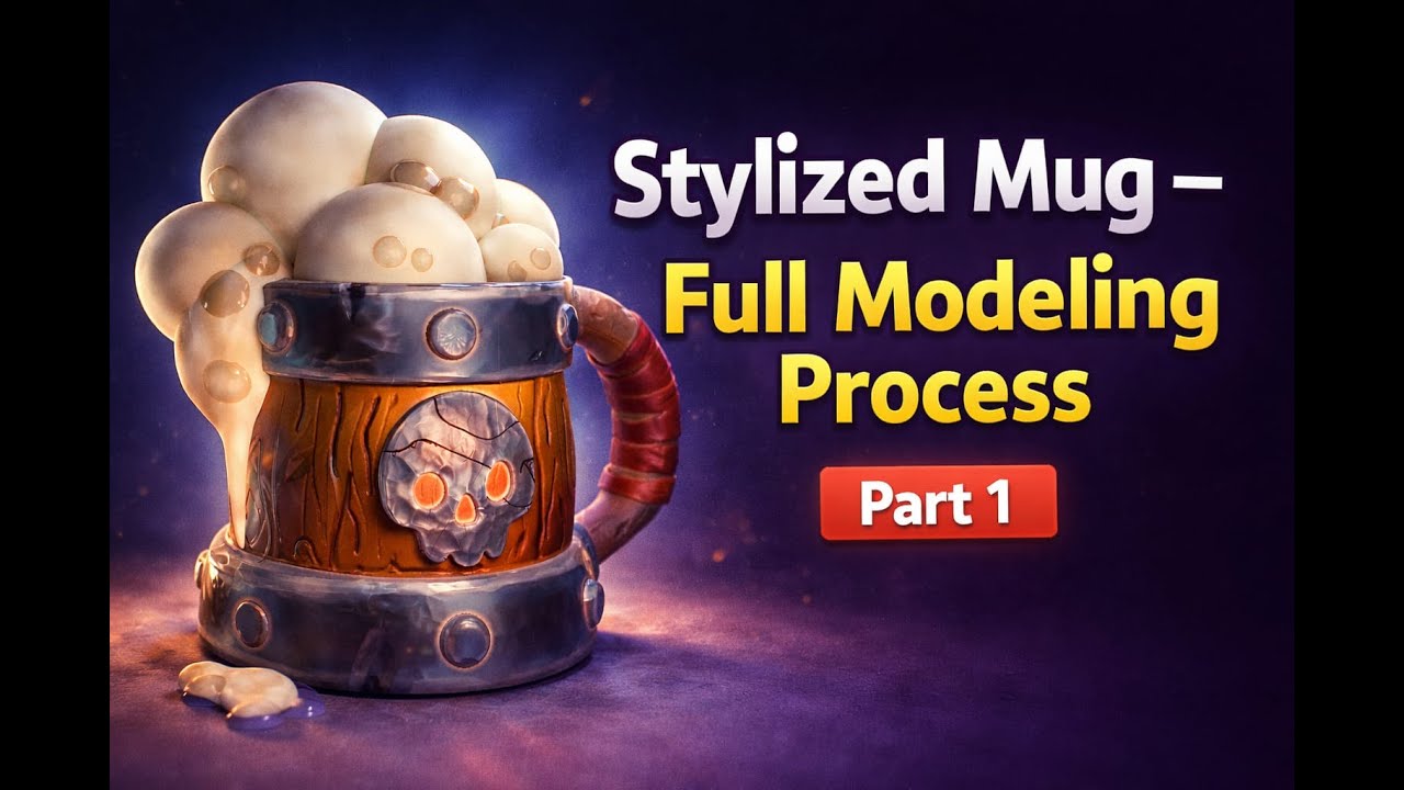 Stylized Mug Tutorial &ndash; Low Poly Modeling in Blender (Part 1)