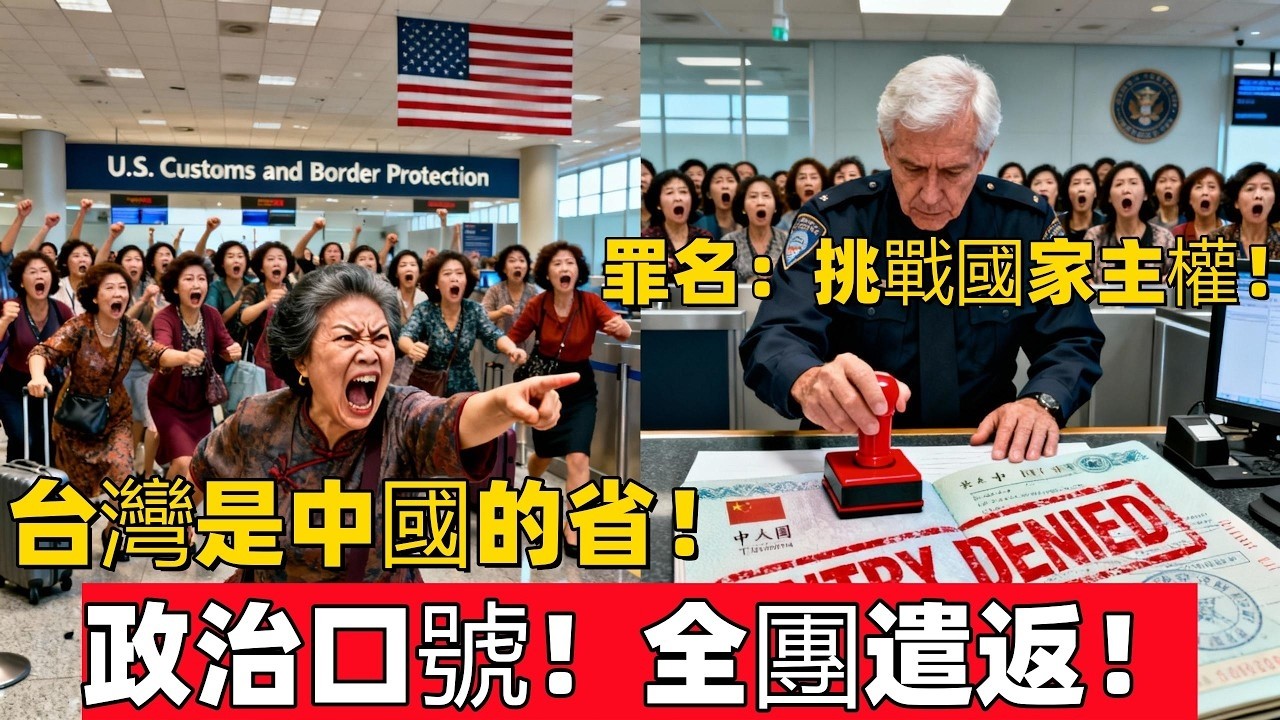 中國大媽十八人旅行團怒斥美國海關：「台灣是中國的省！」海關官員的回應，卻讓整個旅行團瞬間沉默…