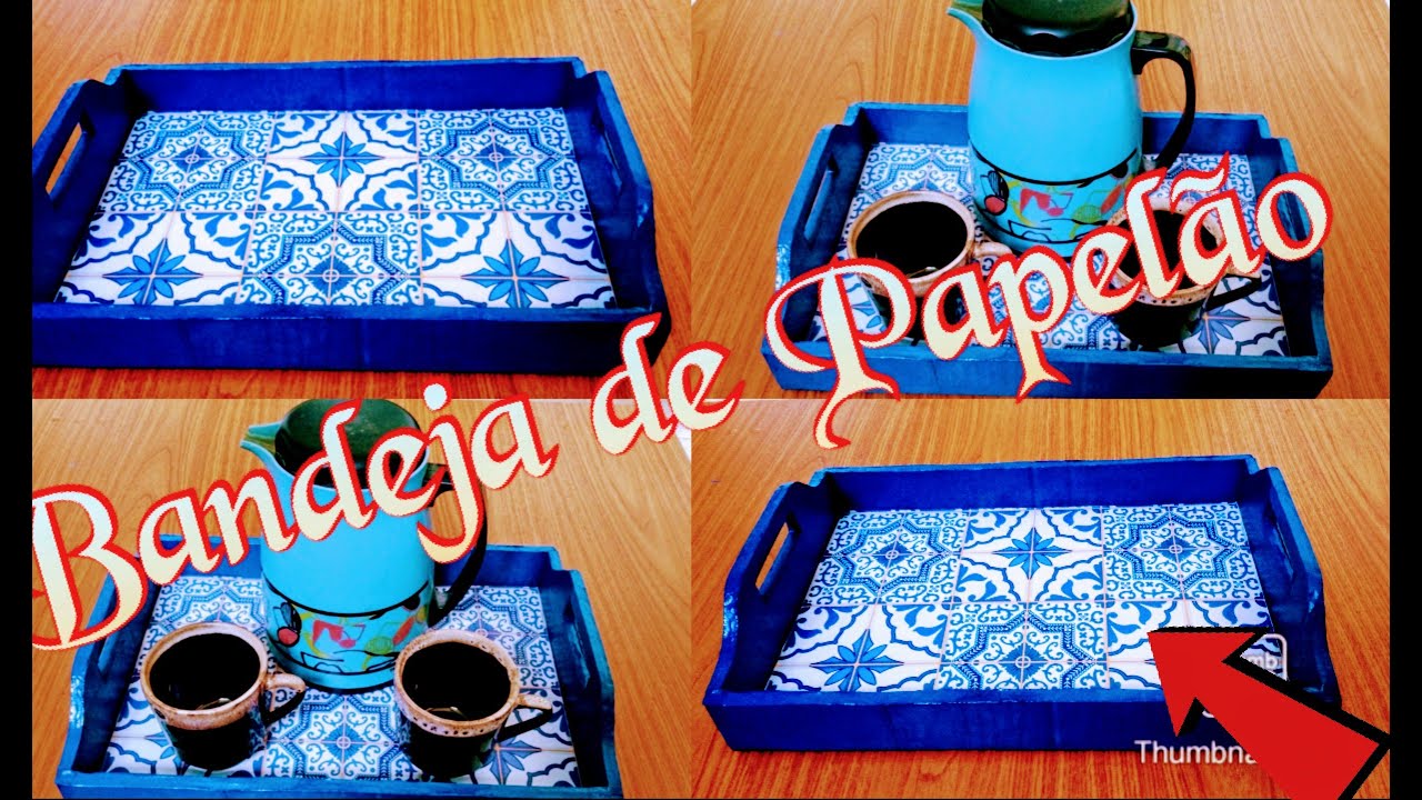 ♻️ COMO FAZER UMA LINDA BANDEJA USANDO PAPELÃO ♻️