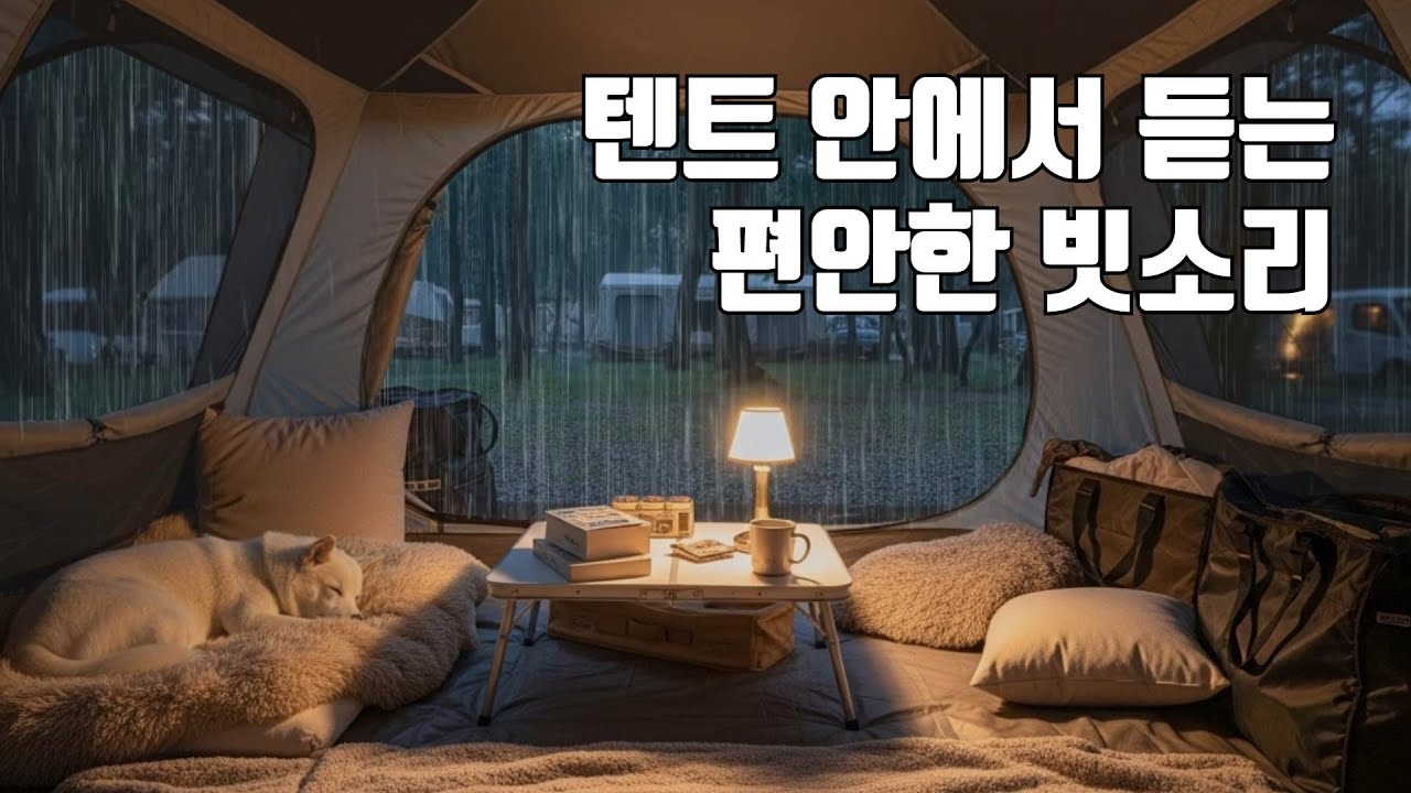 텐트 안에서 듣는 편안한 빗소리 - 깊은 수면을 위한 백색소음 ASMR