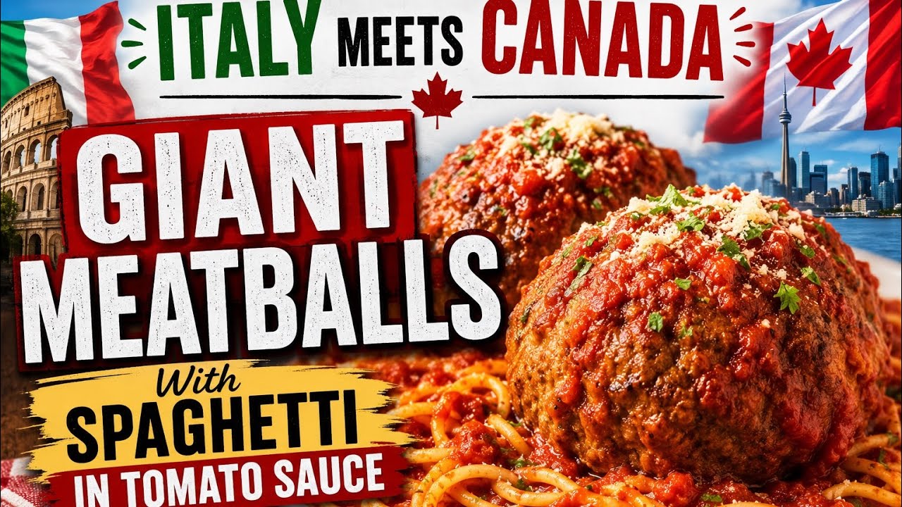 🛑HUGE MEATBALLS 🛑with ♨️Spaghetti in Juicy Tomato SAUCE ♨️