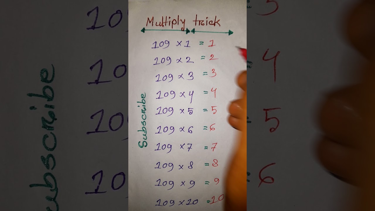 Math Multiply tables of 109 ,Multiply magic trick.