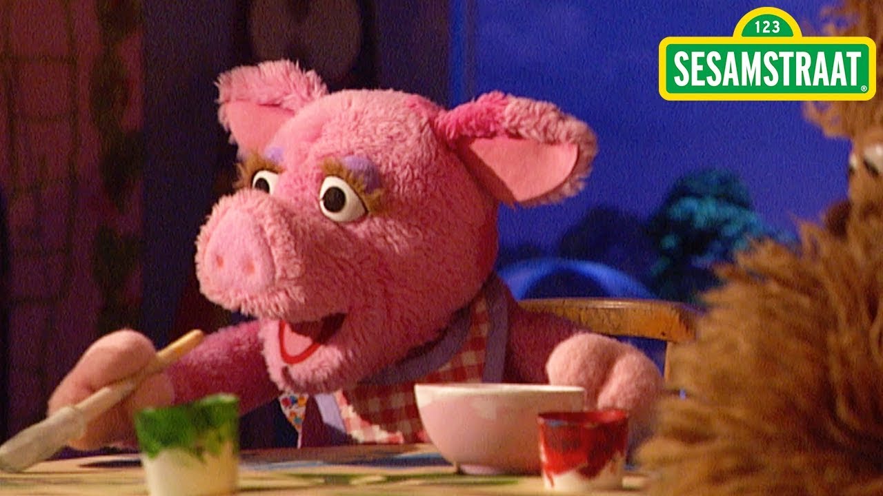 Samen schilderen - Purk, Tommie, Pino, Ieniemienie en Meneer Aart - Sesamstraat
