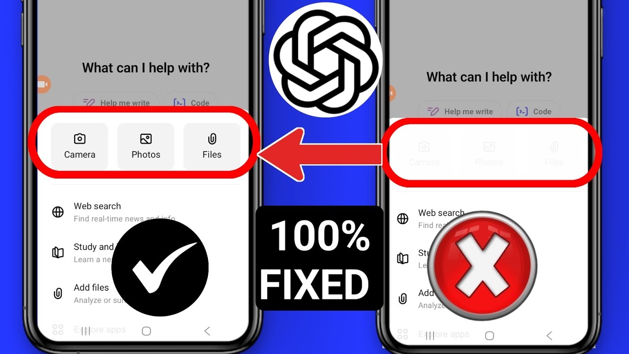 How to fix the problem of ChatGPT Camera not showing photo file option 2026 solved step by step guid