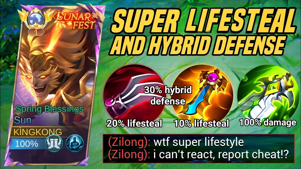 WHEN GLOBAL SUN ABUSE SUPER LIFESTYLE AND DMG BUILD AND EMBLEM IN SOLO RANKED GAME!! (please try)