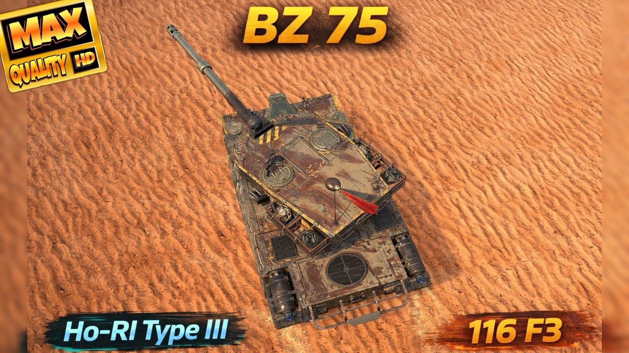 BZ-75 - Ho-RI Type III - 116 F3 WoT Blitz Gameplay