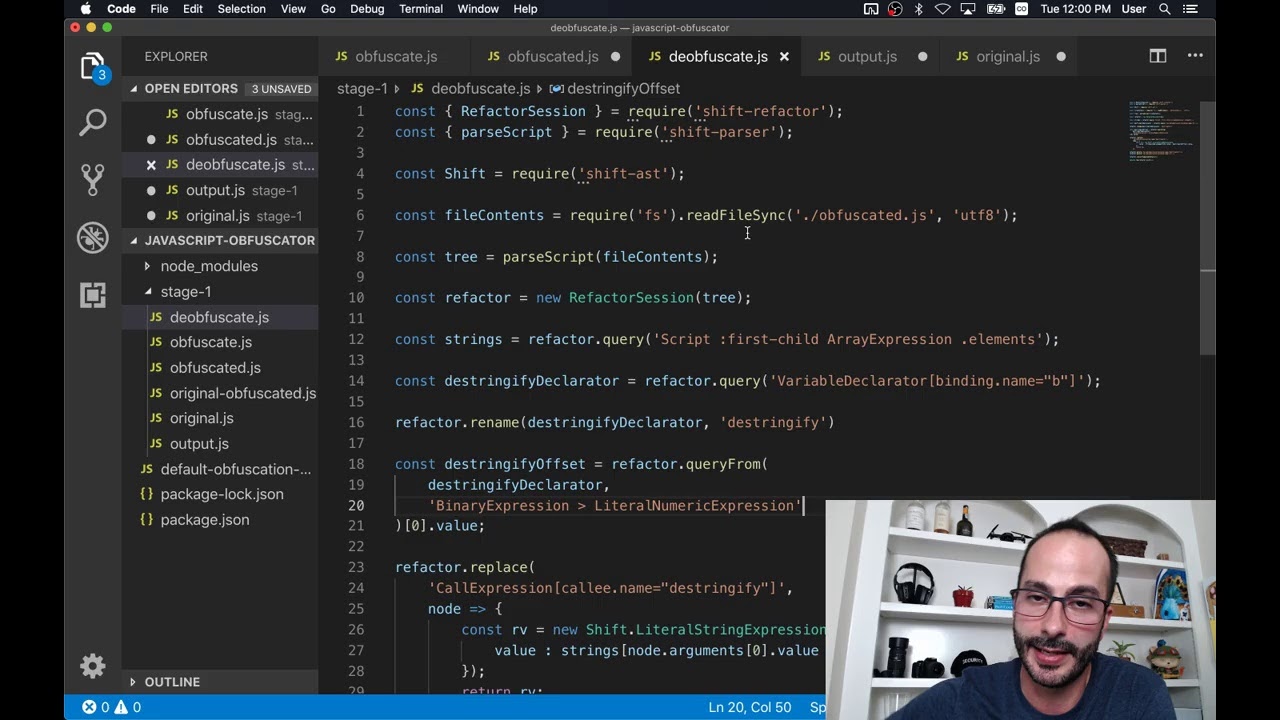 Live streaming JavaScript deobfuscation & reverse engineering