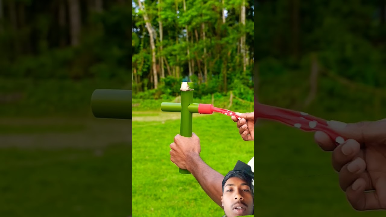 DIY Bamboo Creations with Single Balloone Slingshots #bambooblade#bambooweaving#Bamboo#Diy#Bambooar