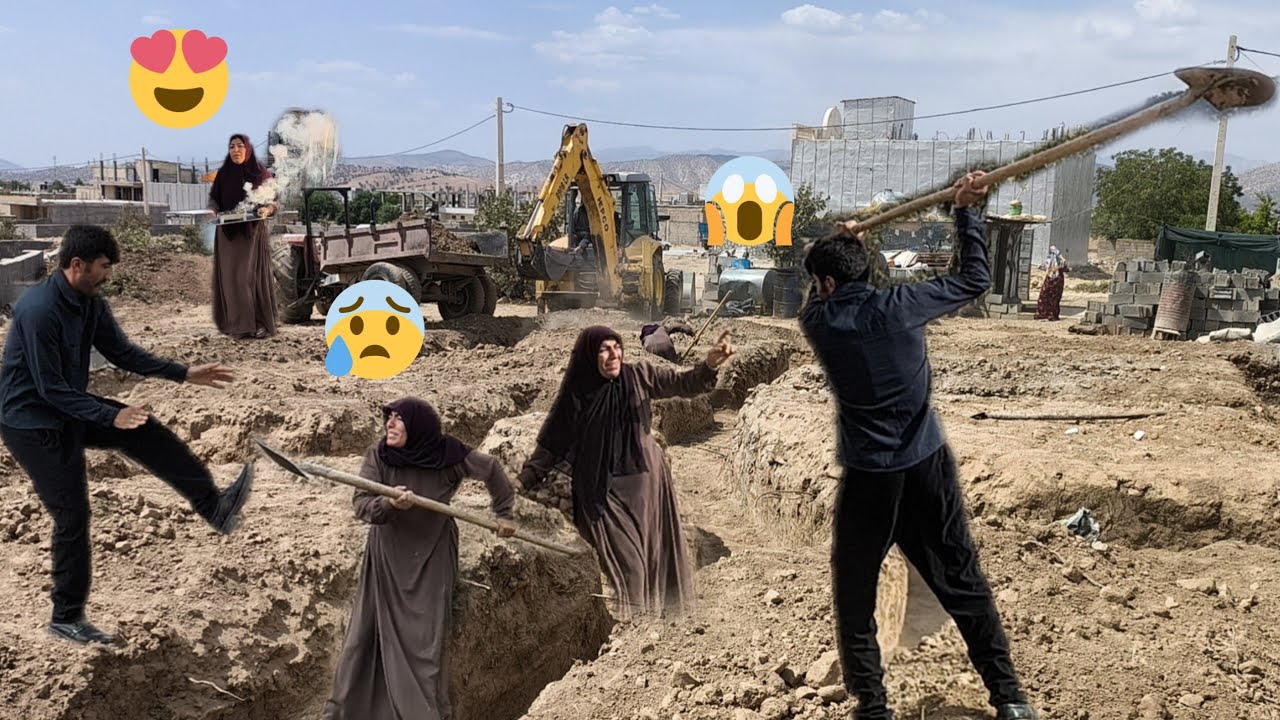 The beginning of building a dream house☺️, amidst the hardships and harassment of a nomadic woman🥺