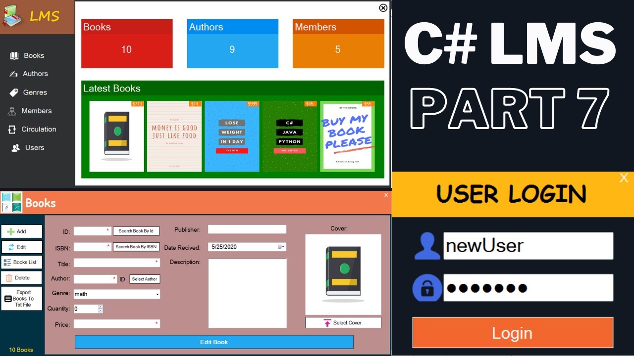 C# Project Tutorial - Create a Library Management System Using C# And MySQL - [ Part 7 ]