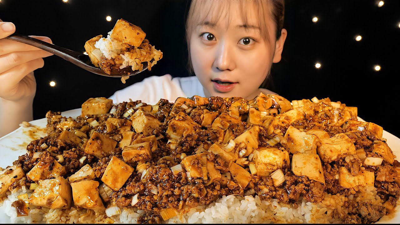 ASMR 麻婆豆腐丼 Mapo Tofu Bowl 마파두부【咀嚼音/大食い/Mukbang/Eating Sounds】