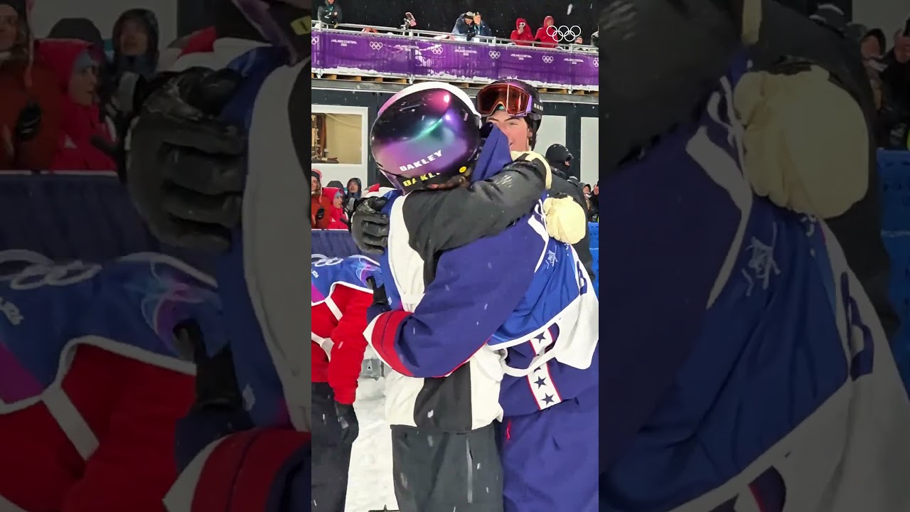 The love between skiers is unmatched! 🤗 #WinterOlympics #MilanoCortina2026 #FreestyleSkiing