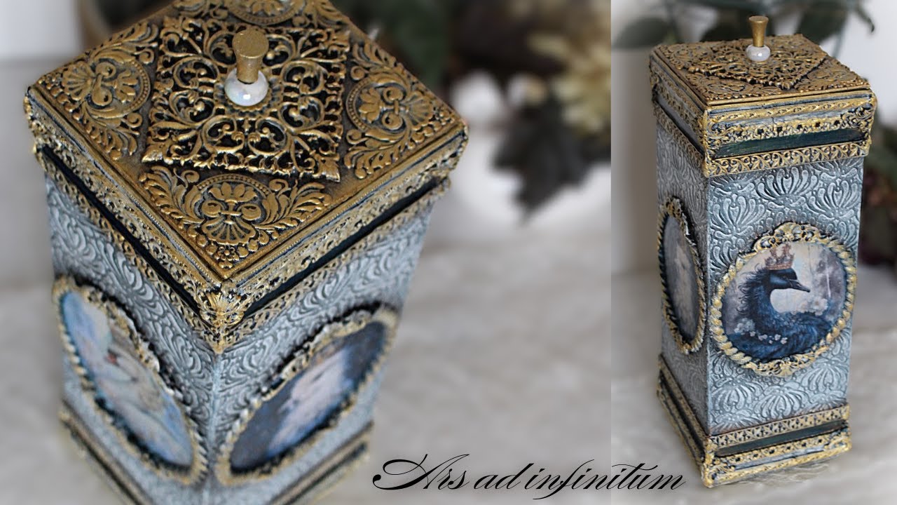 Recycling - cardboard box in a new version. Kartonowe pudełko w nowej odsłonie. Decoupage tutorial.