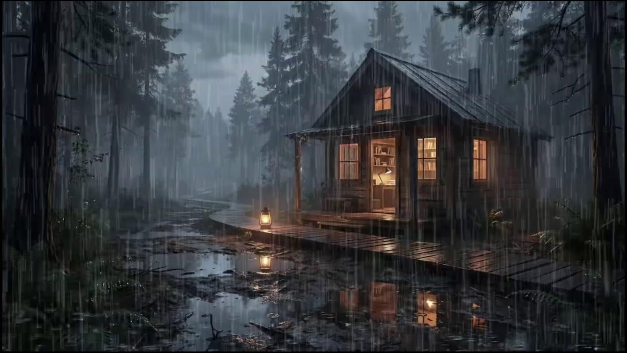 Cozy Forest Cabin Post Rain 🌧 | Relaxing Rain Audio for Insomnia, Deep Rest, and Quiet Rain Evenings