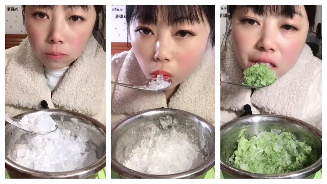 Eating Ice ASMR Her Crunchy Ice ❄️ 吃冰 ｜ 얼음 먹기 ｜ 氷を食べる