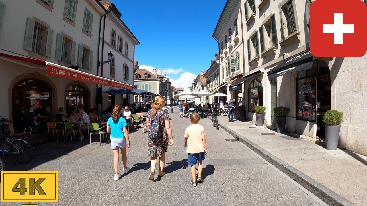 Carouge market walk【4K】Canton de Genève, Suisse
