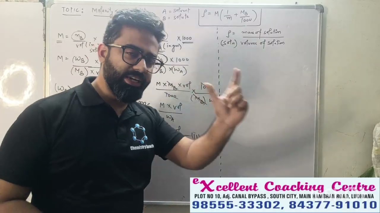 Derivation of Relation between Molarity and Molality 