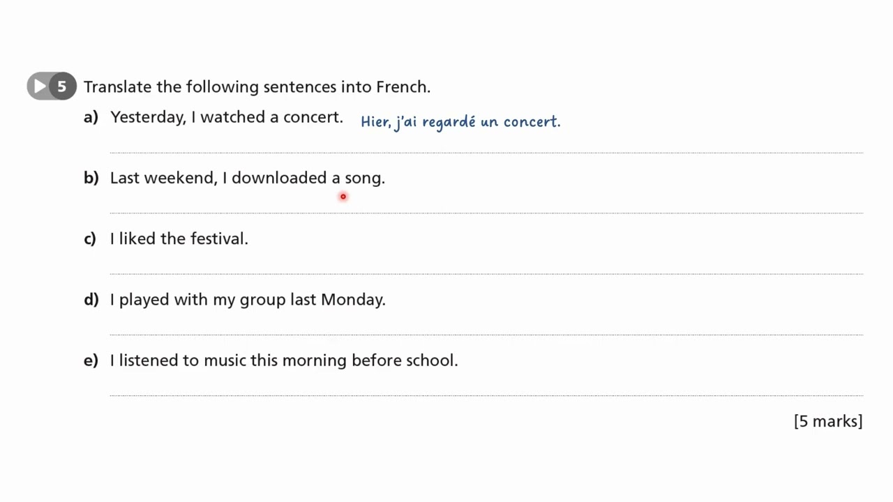 Free Time Activities - AQA GCSE French