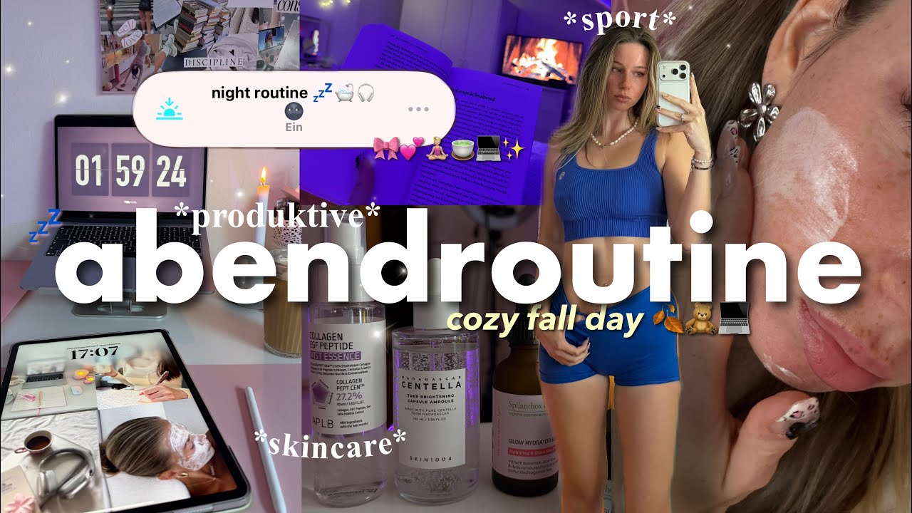 produktive Herbst- Abendroutine 🍂🕯️☁️ cozy fall vlog/ workout/ skincare