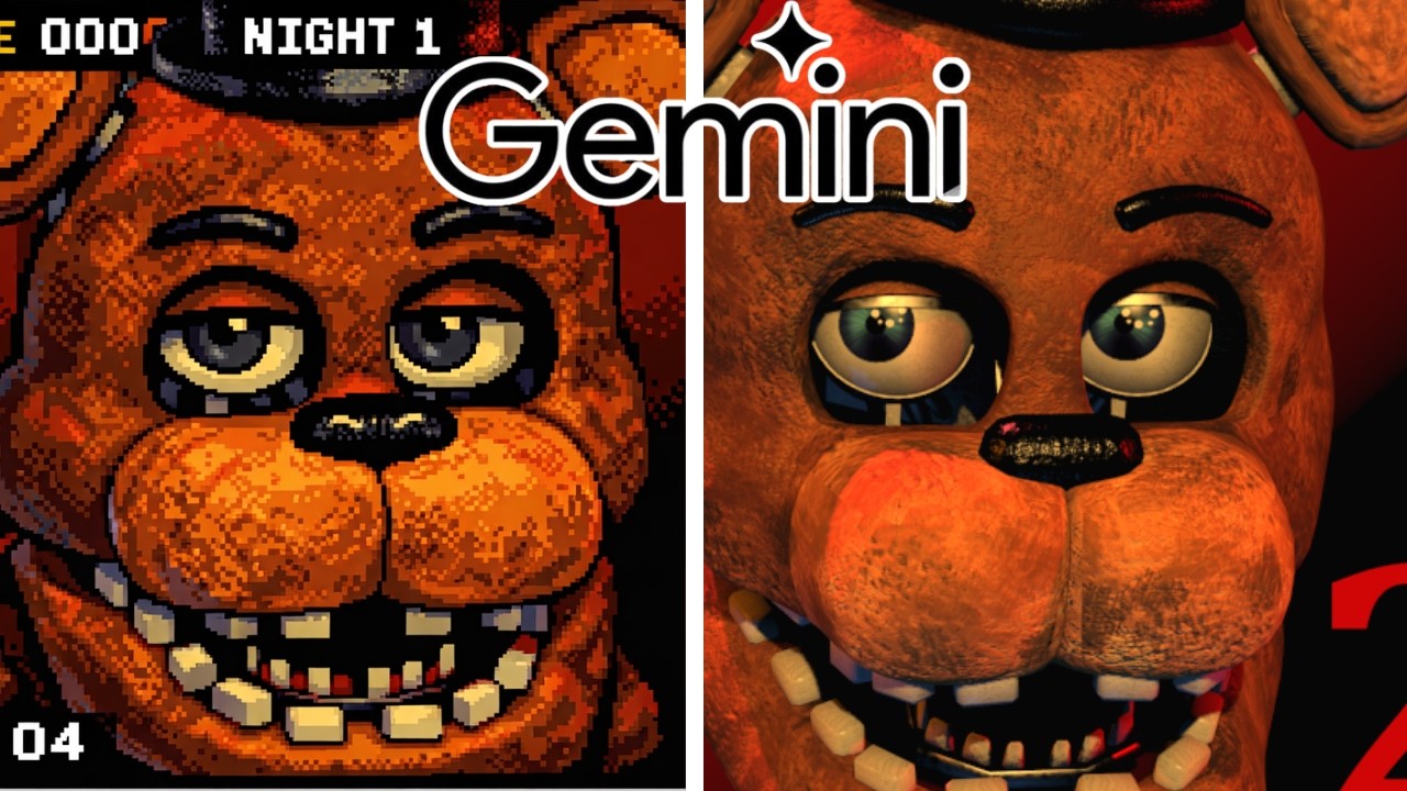 Dei 1 HORA pro GEMINI Recriar FNAF 2 do ZERO! (jogável?)