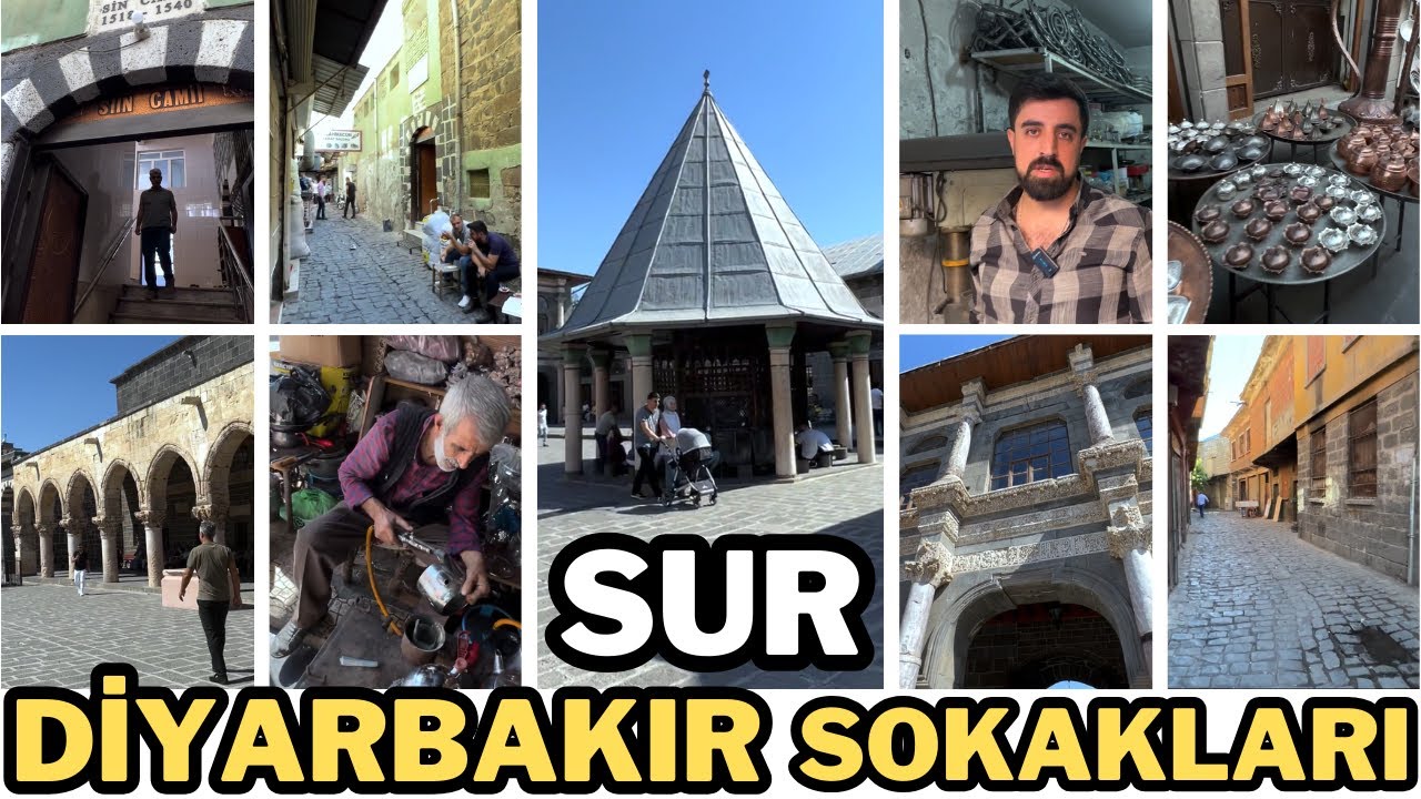 Sur'un dar sokakları: Tarihi yerler, Bakırcılar, Ulu Cami, Çarşiya Şewiti ...