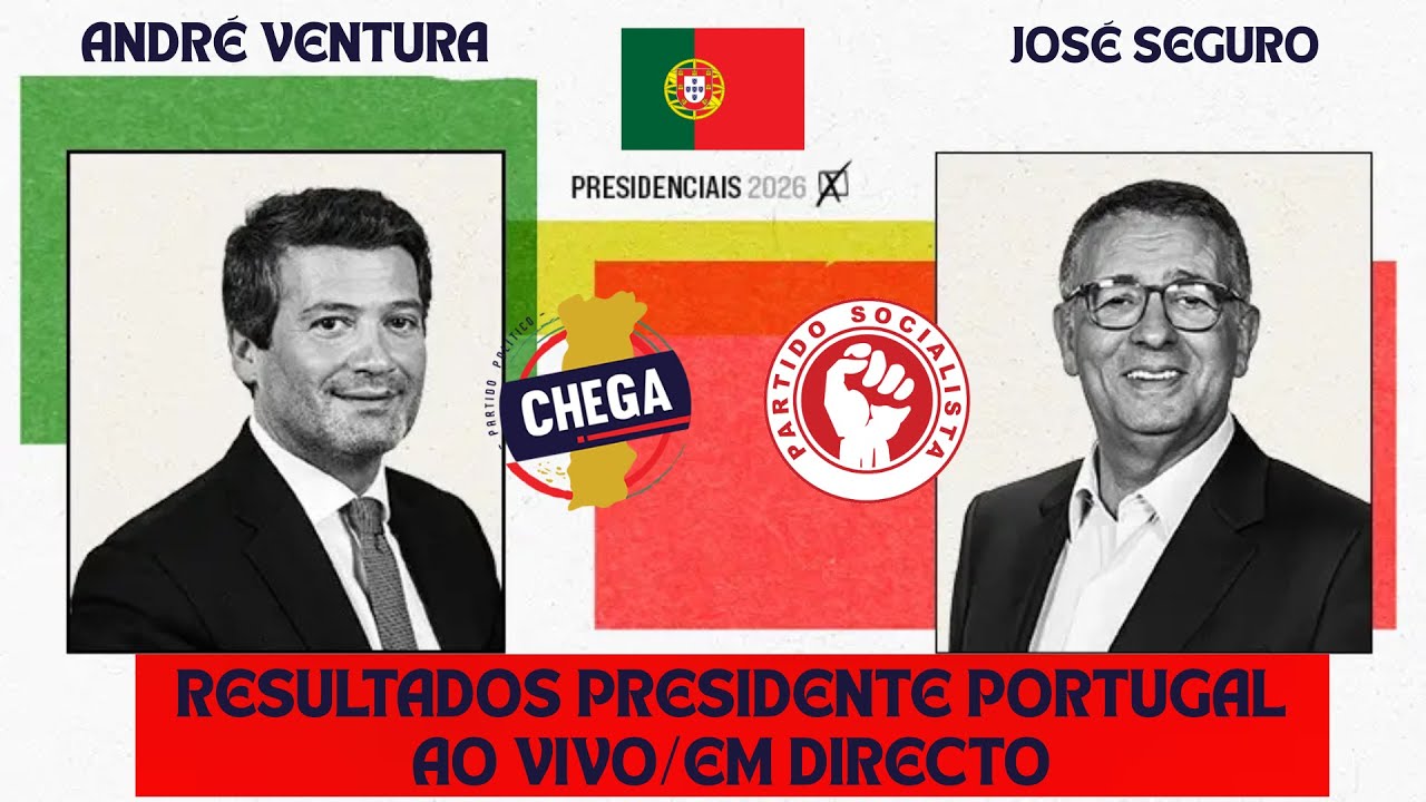 AGORA: RESULTADOS ELEIÇÕES PRESIDENTE PORTUGAL EM DIRETO/SEGUNDA VOLTA ANDRÉ VENTURA X SEGURO