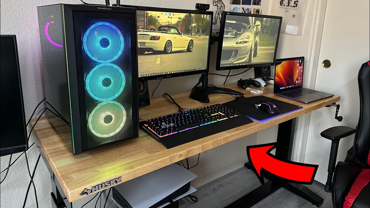 My New Gaming Desk - Husky 62 inch Adjustable Workbench