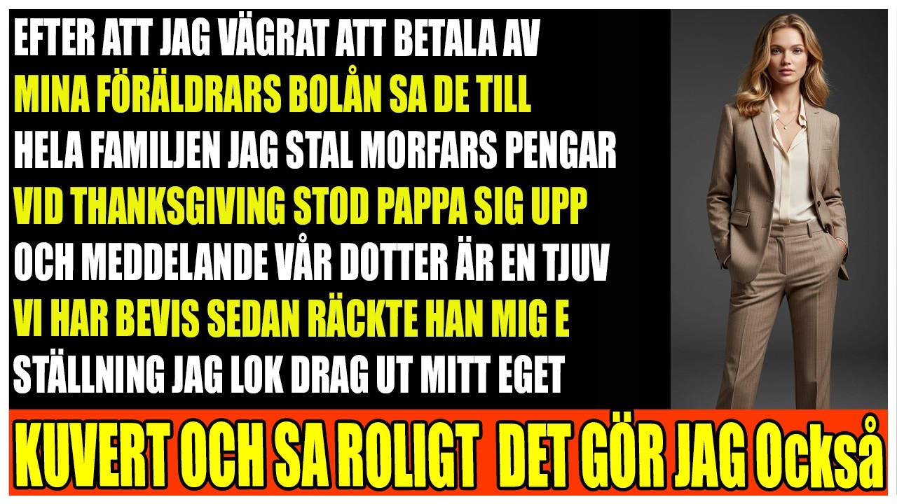 Mina föräldrar kallade mig tjuv  tills jag öppnade kuvertet framför hela familjen