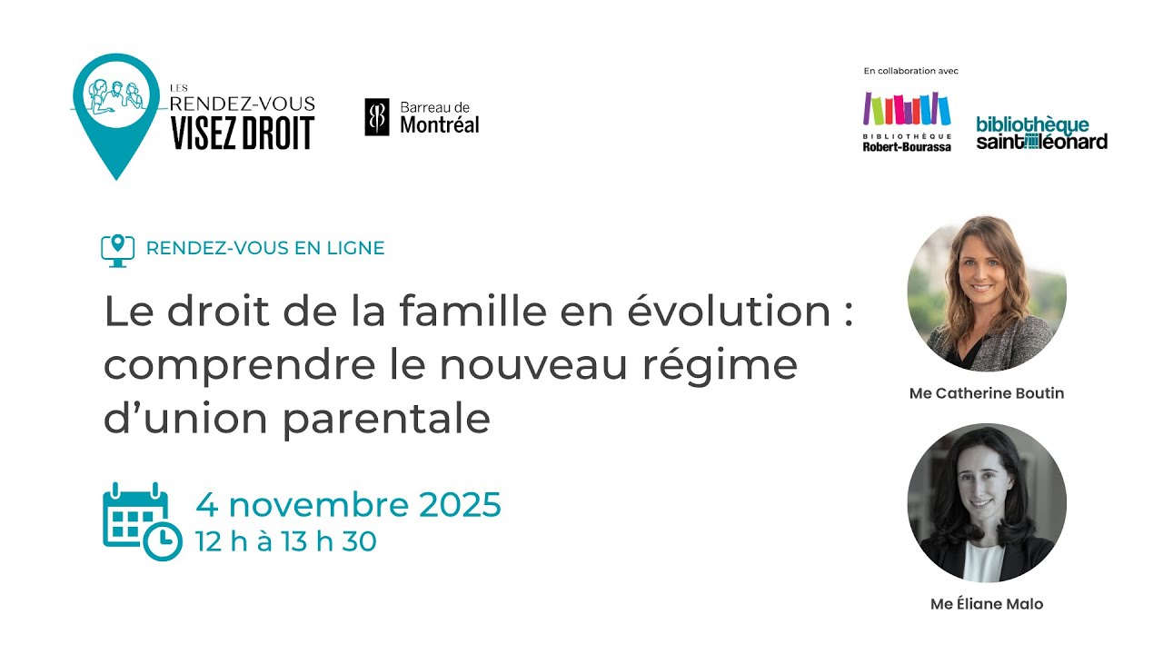 Rendez-vous VISEZ DROIT | Droit de la famille en évolution :  nouveau régime d’union parentale