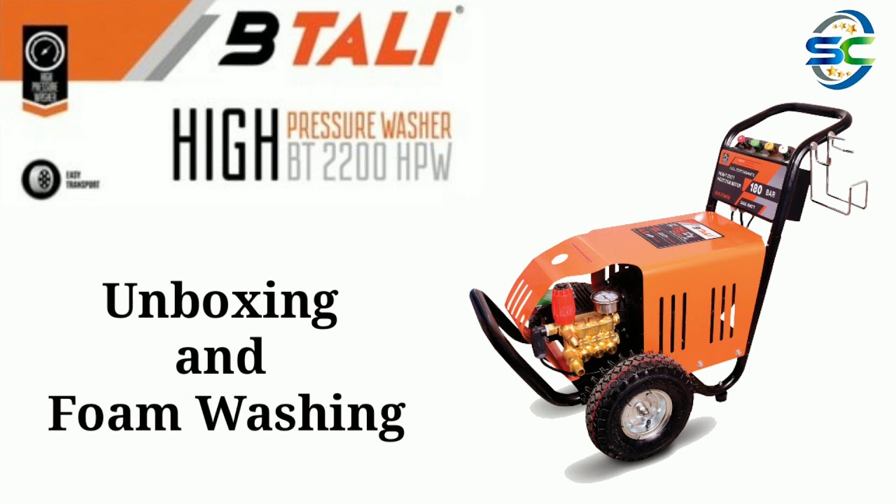 BTALI BT 2200 High Pressure Washer Unboxing and Foaming
