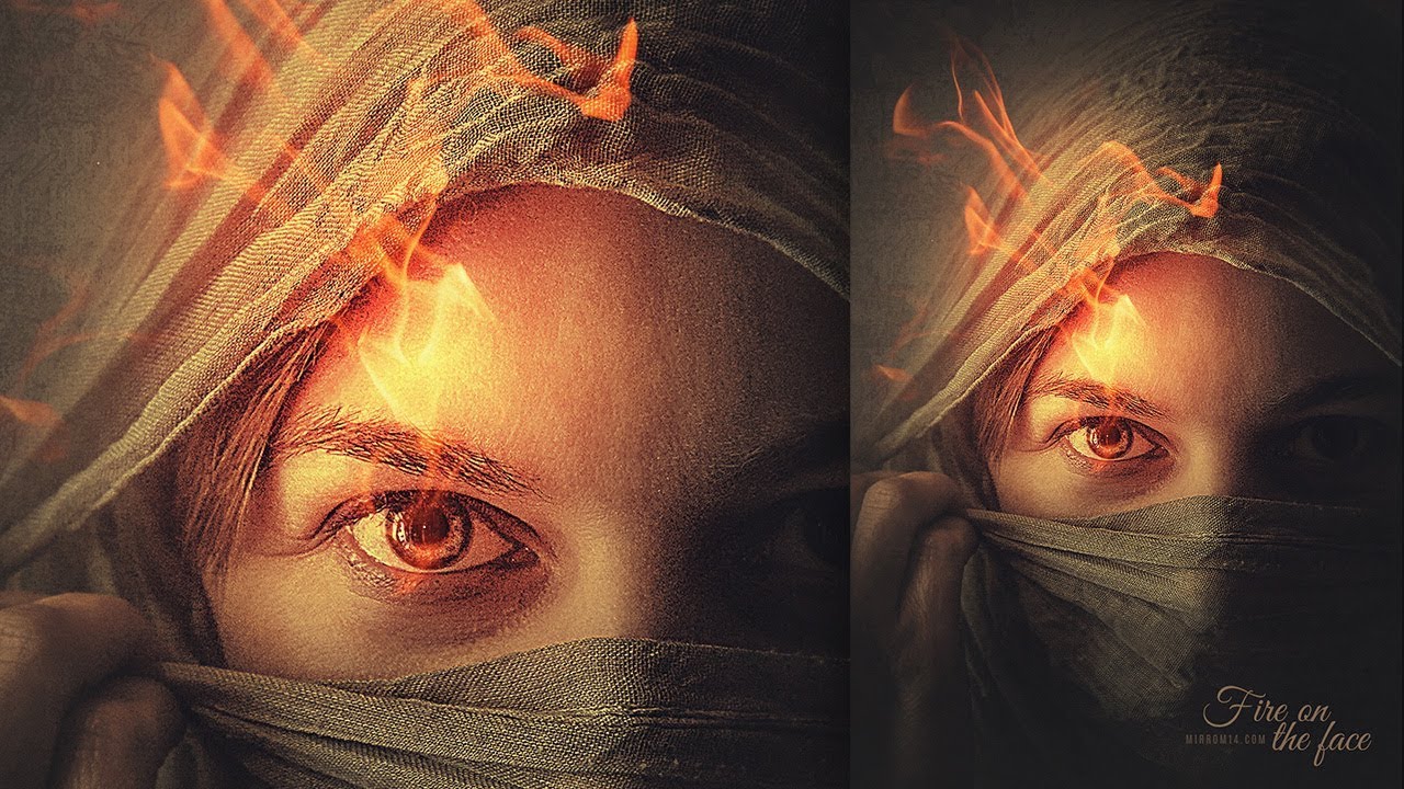 Create a Fire on the Face Portrait Photo Effect Photoshop Tutorial
