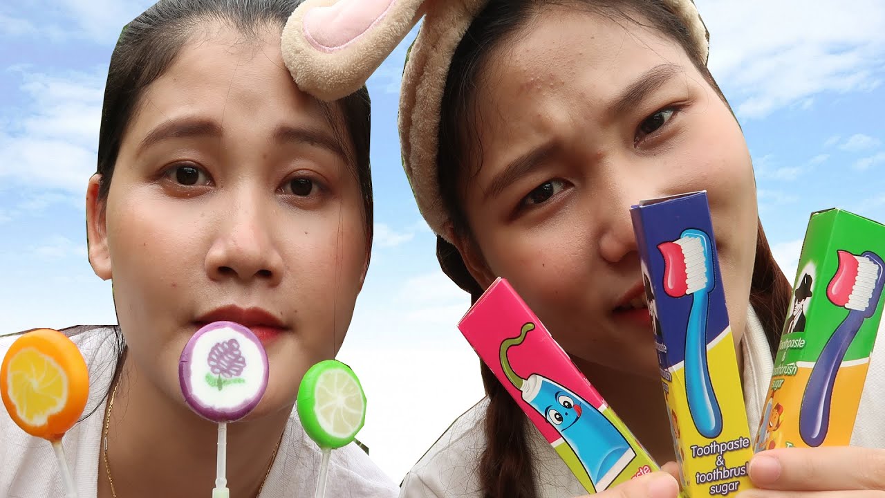 100% Kẹo Kem Đánh Răng vs Kẹo Mút Vị Dưa Hấu ❤️ BABA TV ❤️