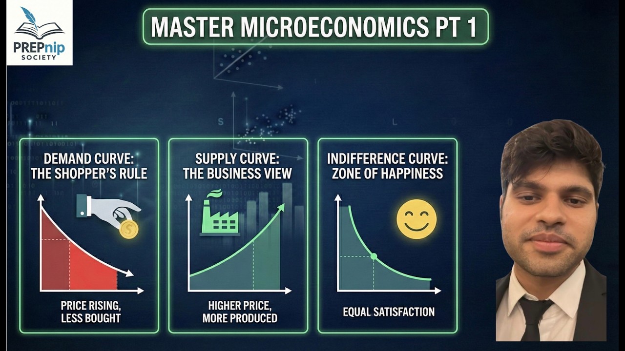 Master Microeconomics Episode 1: Demand, Supply, Indifference & Budget Curves Explained