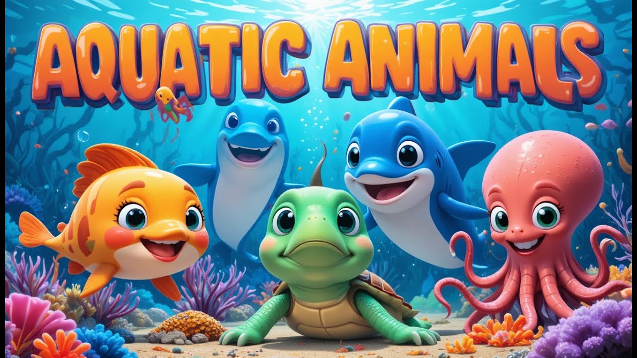 Aquatic Animals Names | Sea Animals Names for Kids | Underwater Animals | lulu champs
