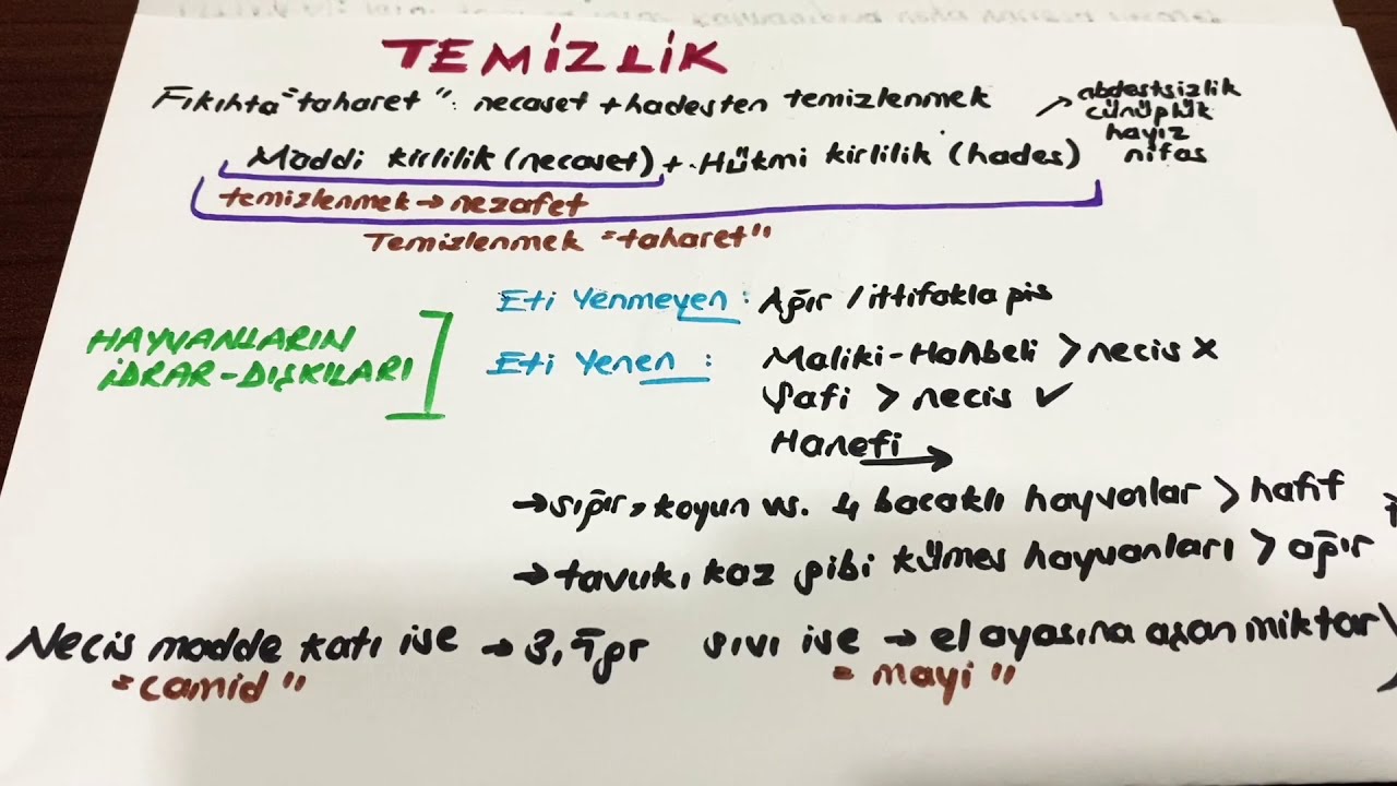 FIKIH-4 ☄️/ TEMİZLİK 💧 ( dikab- dhbt -ihl -mbsts)