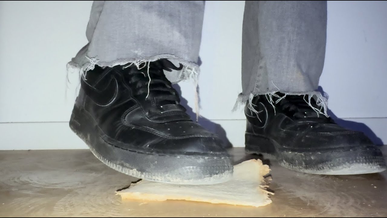 stepping on bread with air force 1